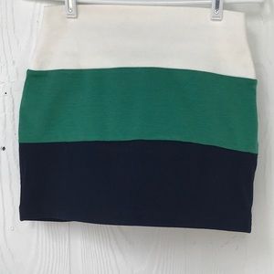A’gaci Skirt in Cream, Green and Navy Blue
